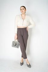 Antonelli Rosalba Cropped Crepe Pants in Brown Vancouver. Shop Online or in Store.