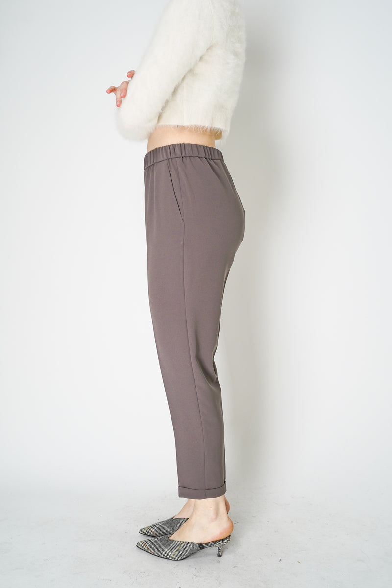 Antonelli Rosalba Cropped Crepe Pants in Brown Vancouver. Shop Online or in Store.