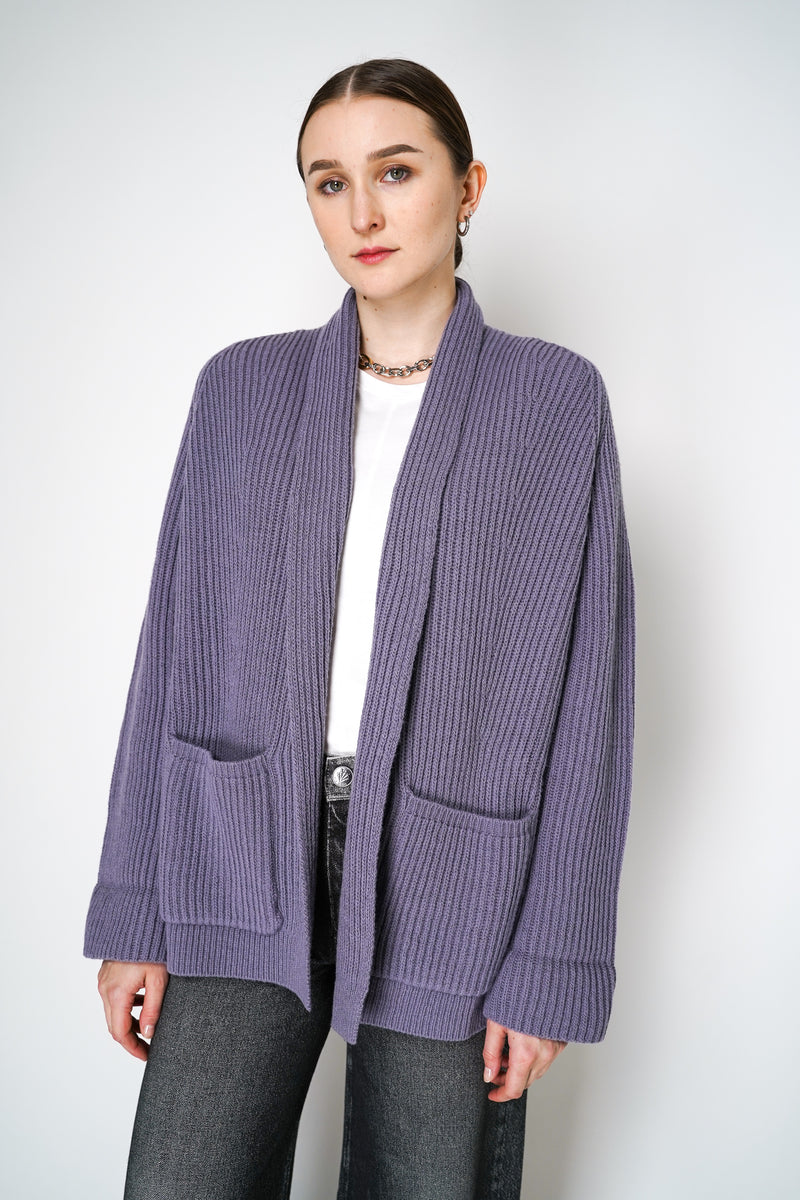 Base Milano Chunky Knit Cardigan in Purple Mauve Vancouver. Shop Online or in Store.