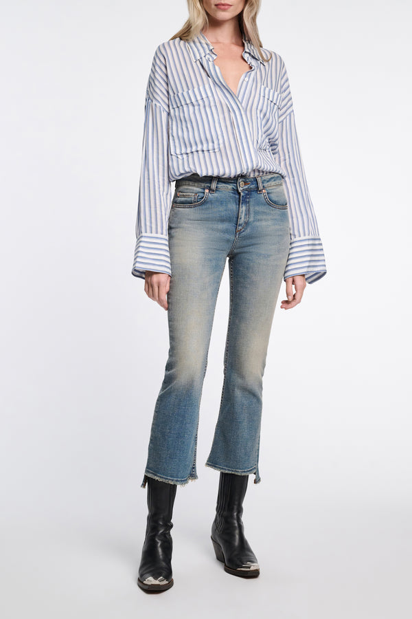 Dorothee Schumacher Mid Rise Cropped Flared Jeans Vancouver. Shop Online or in Store.