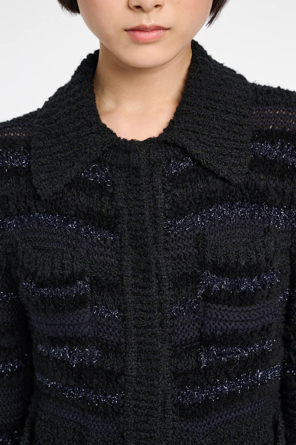 Dorothee Schumacher Shimmering Stripe Knit Cardigan-Jacket Vancouver. Shop Online or in Store.