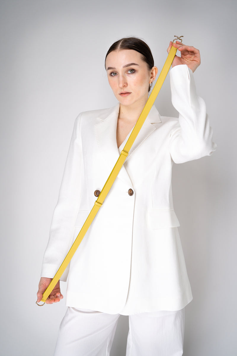 Fabiana Filippi Leather Hook-Style Belt in Yellow Vancouver. Shop Online or in Store.