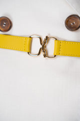 Fabiana Filippi Leather Hook-Style Belt in Yellow Vancouver. Shop Online or in Store.