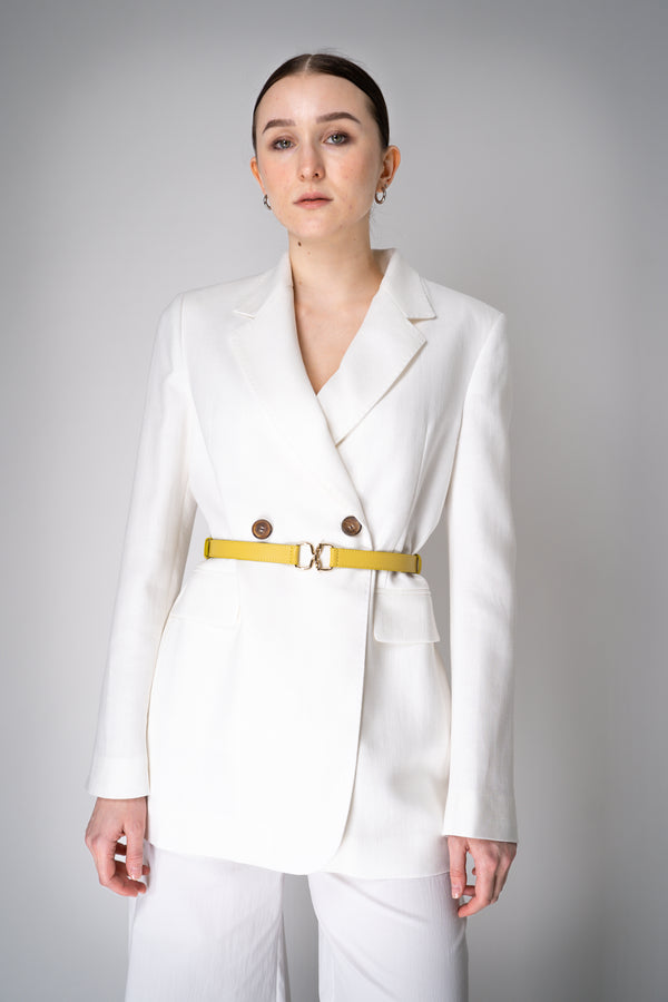 Fabiana Filippi Leather Hook-Style Belt in Yellow Vancouver. Shop Online or in Store.