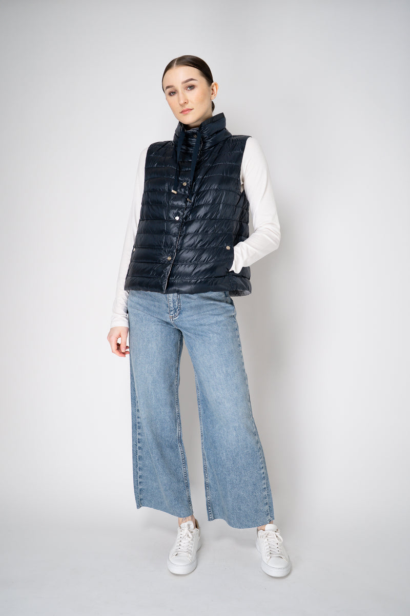 Herno Reversible Padded Vest in Navy / Grey Vancouver. Shop Online or in Store.