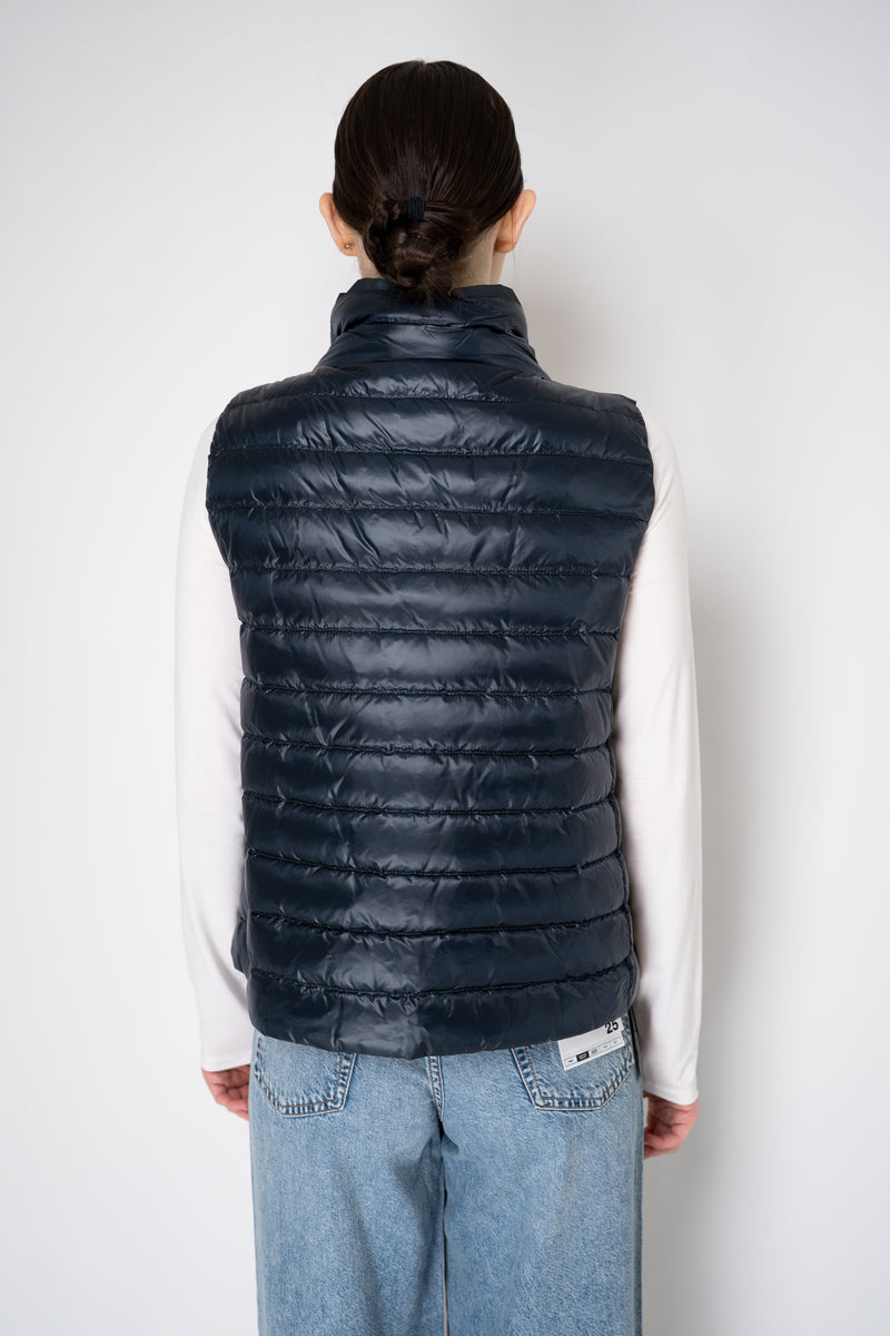 Herno Reversible Padded Vest in Navy / Grey Vancouver. Shop Online or in Store.
