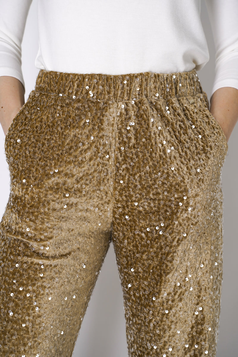 Herno Sequined Joggers in Gold Vancouver. Shop Online or in Store.