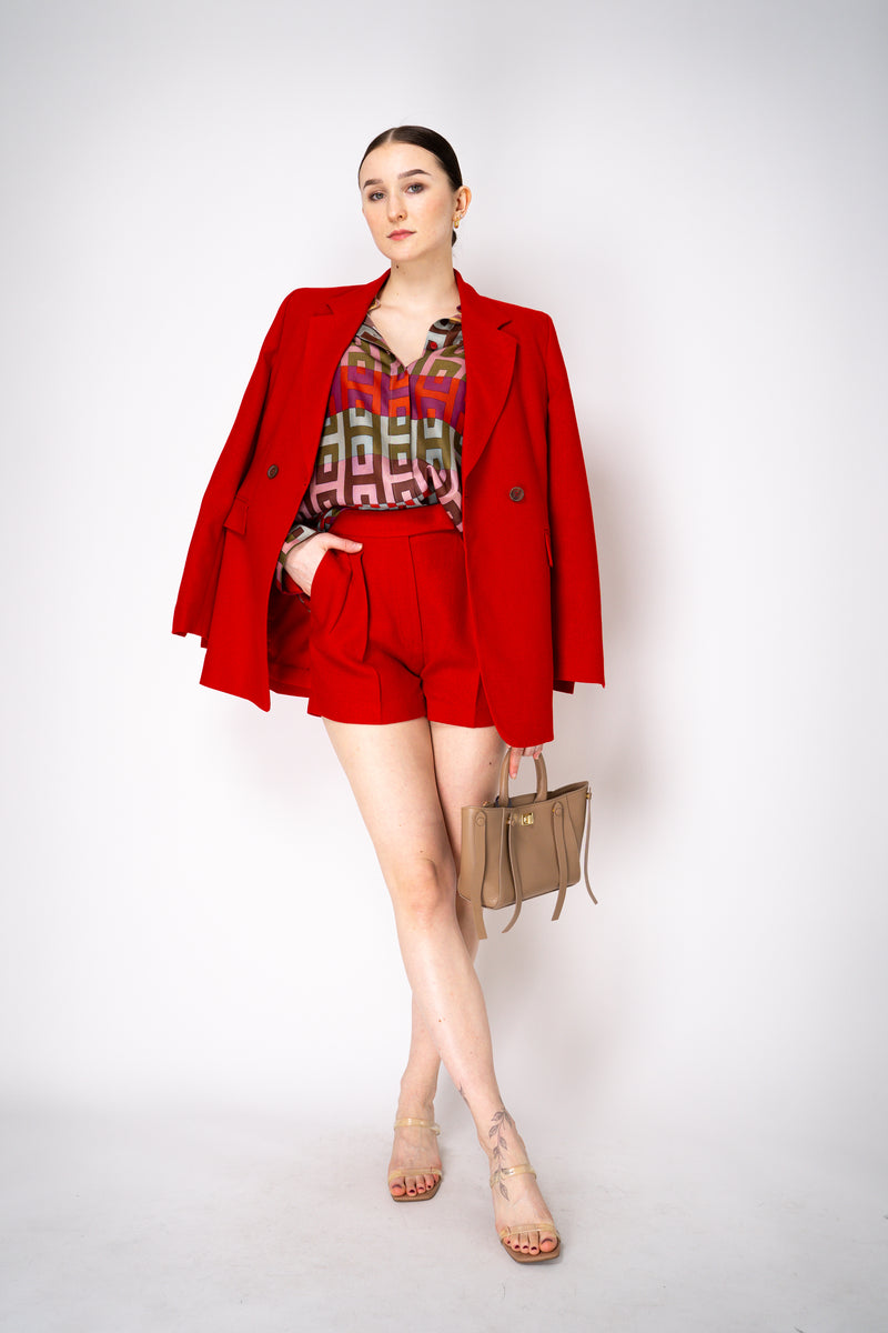 Lorena Antoniazzi Linen Shorts in Red Vancouver. Shop Online or in Store