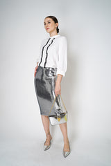 Nº21 Sequin Pencil Skirt in Silver Vancouver. Shop Online or in Store.