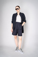 Peserico Linen Shorts in Denim Blue Vancouver. Shop Online or in Store.