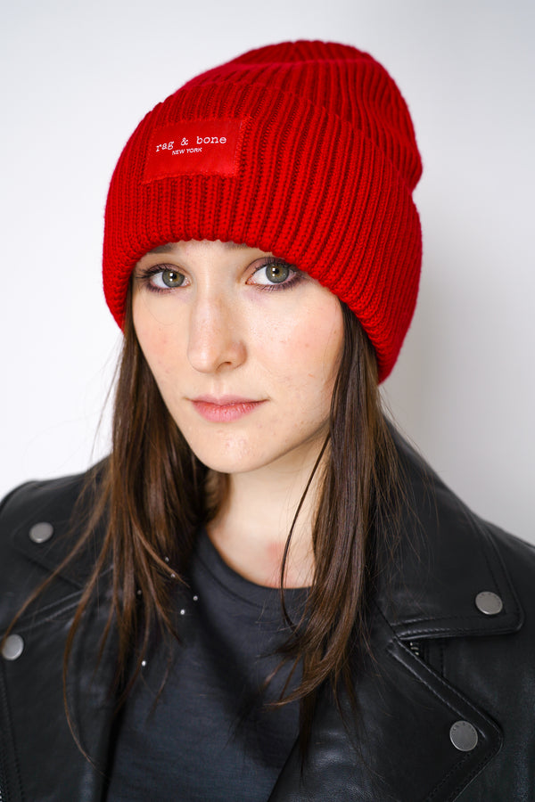 Rag & Bone Blake Beanie in Red Vancouver. Shop Online or in Store