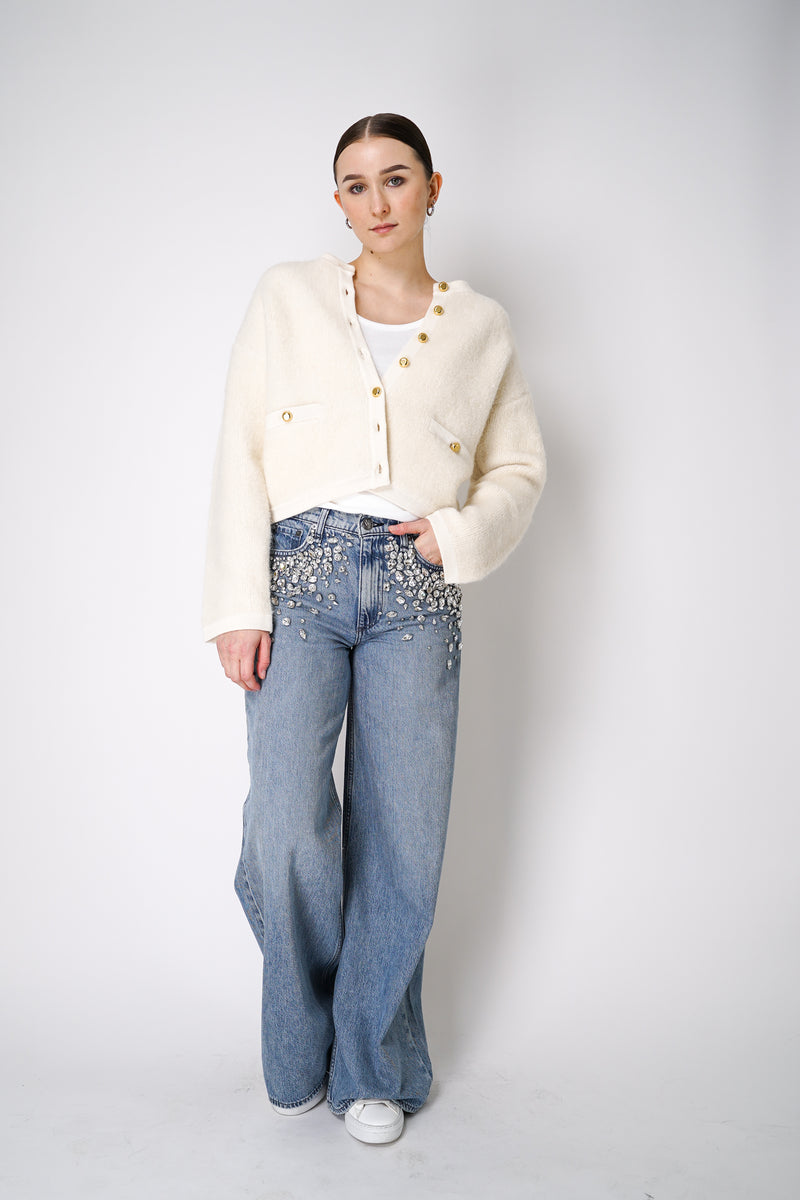 Rag & Bone Embellished Featherweight Sofie Wide-Leg Jean Vancouver. Shop Online or in Store