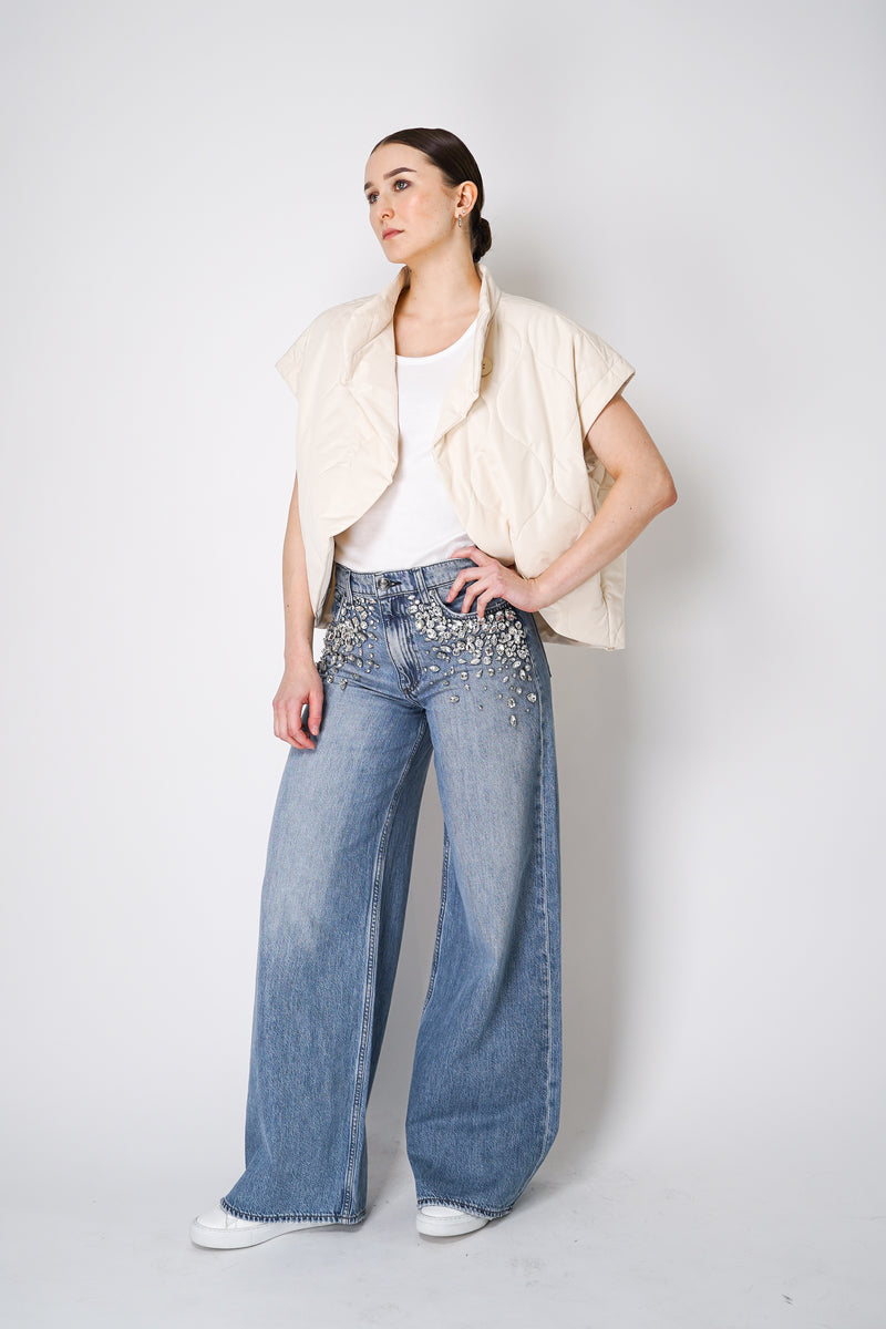 Rag & Bone Embellished Featherweight Sofie Wide-Leg Jean Vancouver. Shop Online or in Store