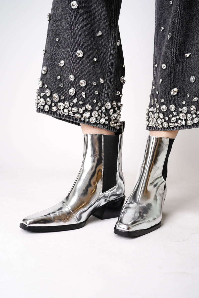 Rag & Bone Joni Chelsea Metallic Boots in Silver Vancouver. Shop Online or in Store