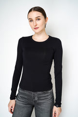 Rag & Bone Luca Long Sleeve Top in Black Vancouver. Shop Online or in Store. 