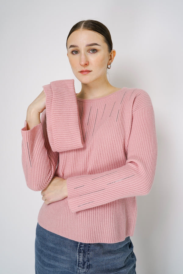 Tonet Turtleneck Sweater with Detachable Neckline in Pink Vancouver. Shop Online or in Store.