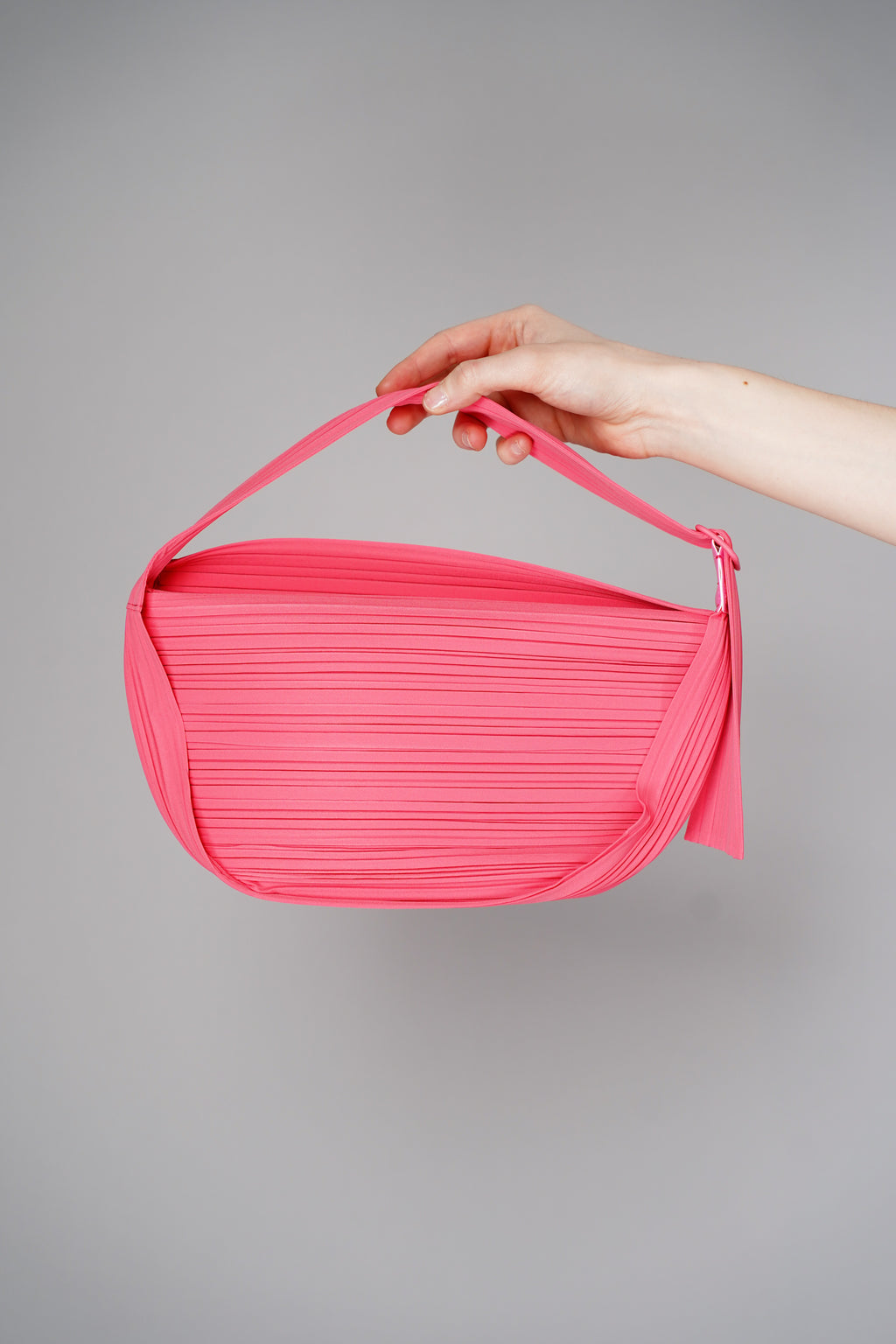 Pleats Please Issey Miyake Half Moon Bag in Neon Pink – Ashia Mode