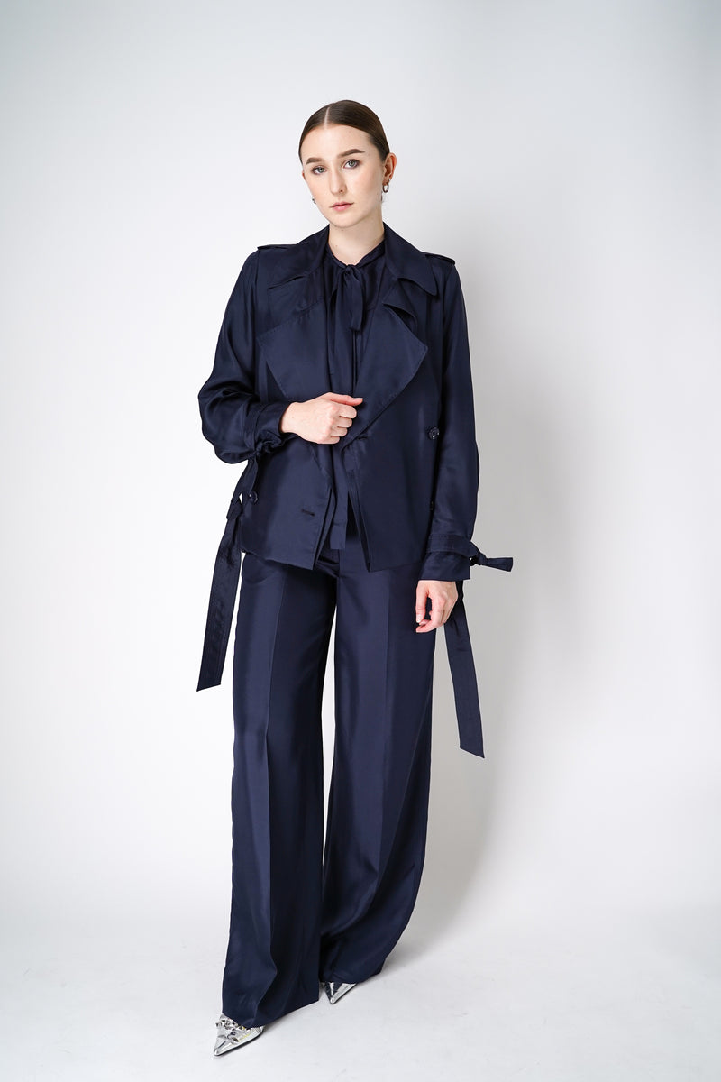 Dorothee Schumacher Trench it Up I Silk Halter Top in Navy Vancouver. Shop Online or in Store.