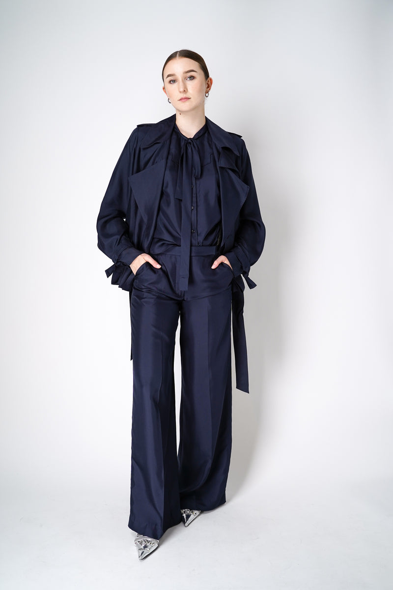 Dorothee Schumacher Trench it Up I Silk Halter Top in Navy Vancouver. Shop Online or in Store.