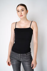 L'Agence Viscose Square Neck Tank Top in Black Vancouver. Shop Online or in Store.