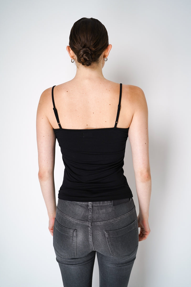 L'Agence Viscose Square Neck Tank Top in Black Vancouver. Shop Online or in Store.