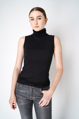 L'Agence Viscose Sleeveless Turtleneck Top in Black Vancouver. Shop Online or in Store.