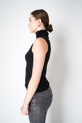 L'Agence Viscose Sleeveless Turtleneck Top in Black Vancouver. Shop Online or in Store.