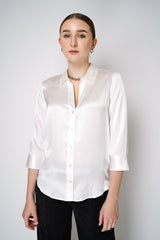 L'Agence Satin Silk Blouse in Ivory Vancouver. Shop Online or in Store.