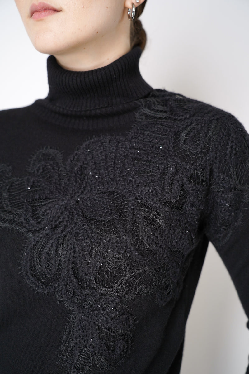 D. Exterior Knit Cashmere Turtleneck Pullover with Embroidery Details Vancouver. Shop Online or in Store.