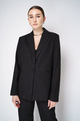 Antonelli Ginestra Sequined Wool Blend Blazer in Black Vancouver. Shop Online or in Store.