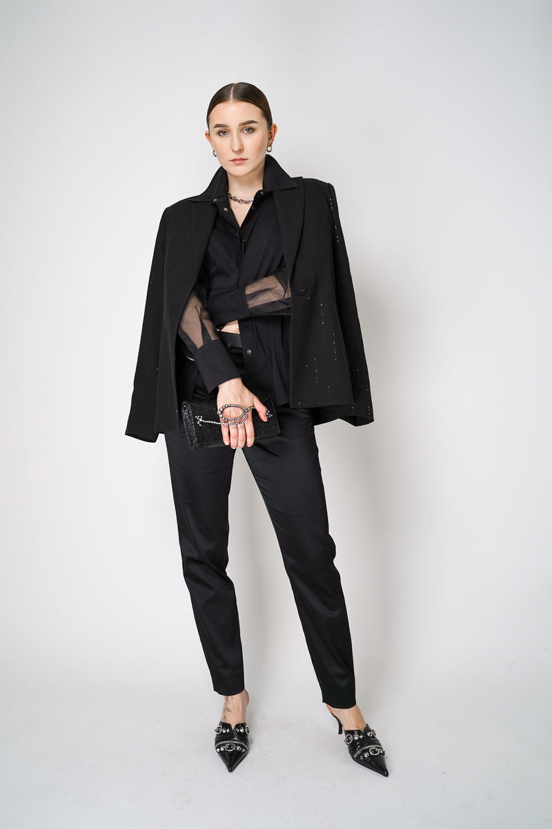 Antonelli Ginestra Sequined Wool Blend Blazer in Black Vancouver. Shop Online or in Store.