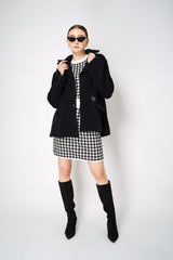 D. Exterior Wool Alpaca Chevron Knit Coat in Black Vancouver. Shop Online or in Store.