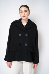 D. Exterior Wool Alpaca Chevron Knit Coat in Black Vancouver. Shop Online or in Store.