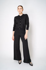 D. Exterior Button Knit Cardigan in Black Houndstooth Print Vancouver. Shop Online or in Store.