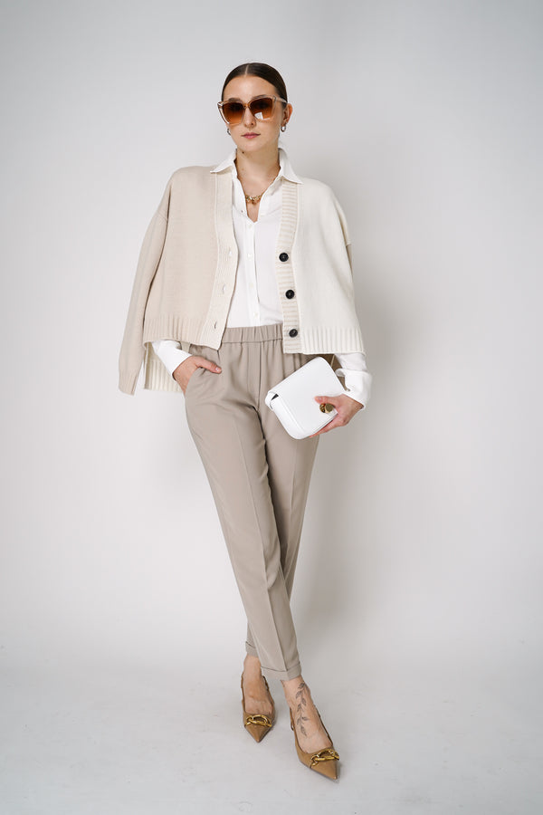 Antonelli Rosalba Cropped Crepe Pants in Taupe Vancouver. Shop Online or in Store. 