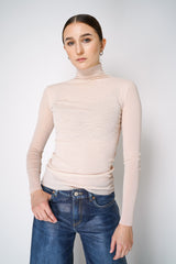 D. Exterior Stretch Tulle Turtleneck  in Rosewood Pink Vancouver. Shop Online or in Store.