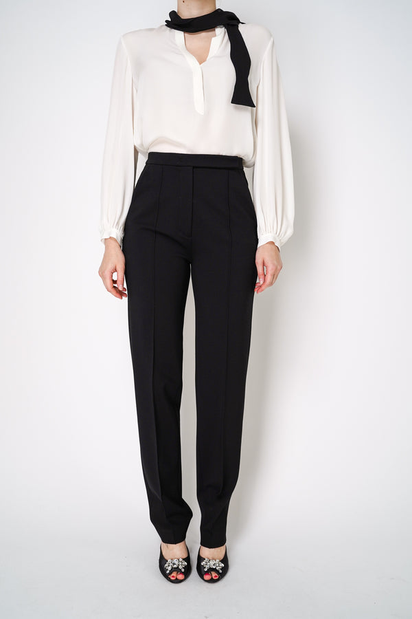 Dorothee Schumacher Punto Milano Trousers with Topstitching Details in Black Vancouver. Shop Online or in Store. 