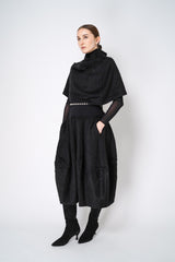 Peter O. Mahler Alpaca Versatile Poncho Mini Skirt in Black Vancouver. Shop Online or in Store. 