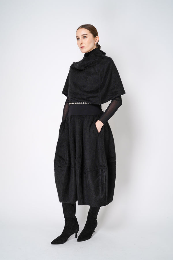 Peter O. Mahler Alpaca Versatile Poncho Mini Skirt in Black