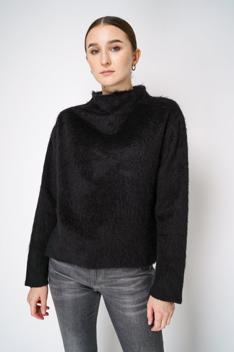 Peter O. Mahler High Neck Alpaca Pullover in Black Vancouver. Shop Online or in Store.