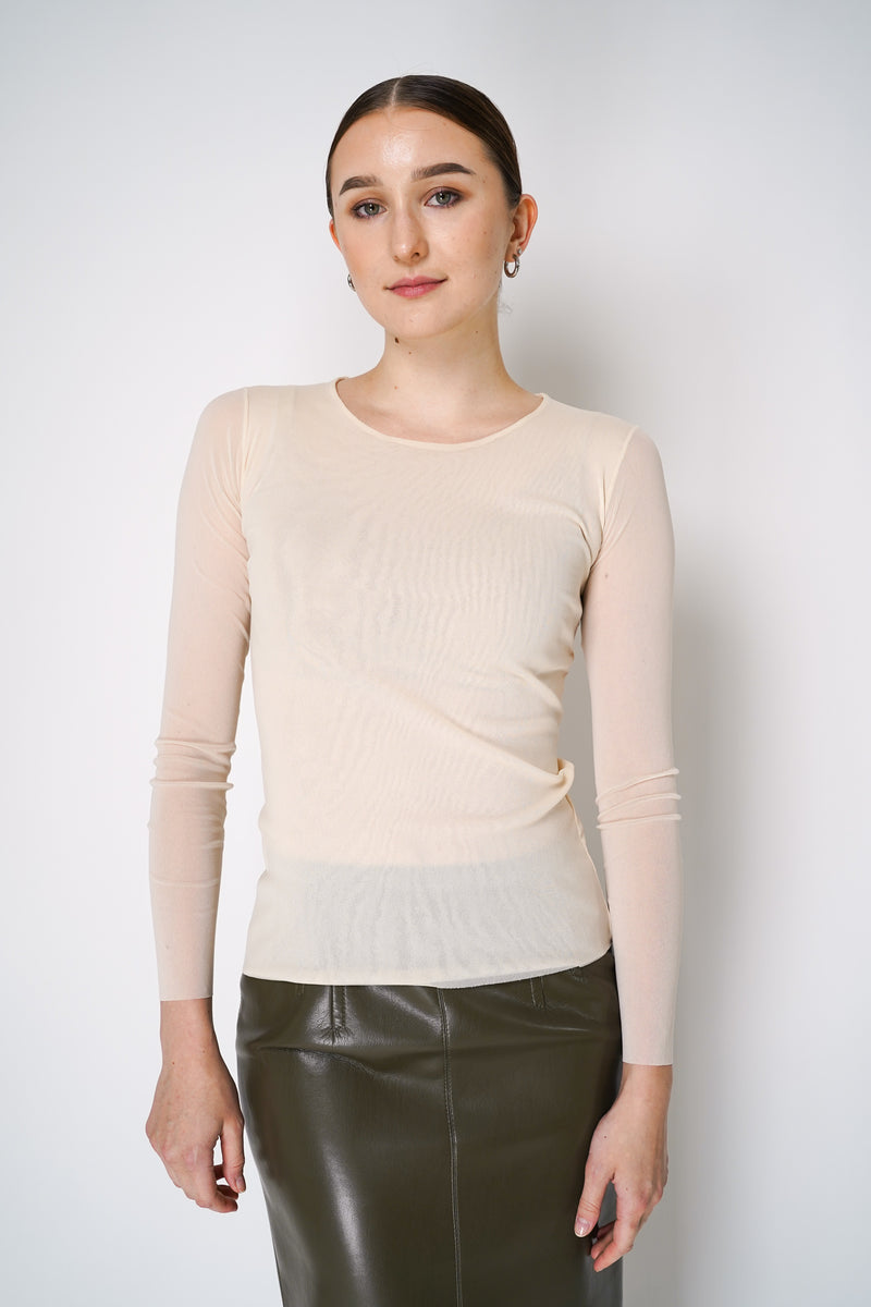 D. Exterior Stretch Tulle Shirt in Cream Vancouver. Shop Online or in Store.