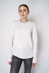 Peter O. Mahler Long Sleeve Lyocell-Cotton Jersey Pullover Top in White Vancouver. Shop Online or in Store.