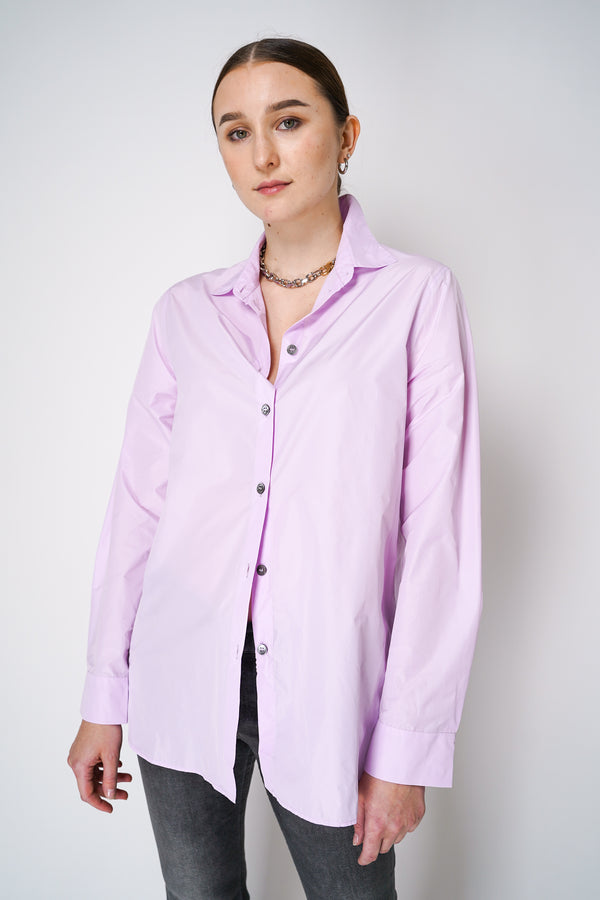 Peter O. Mahler Taffeta Button-Up Shirt in Lilac Vancouver. Shop Online or in Store. 