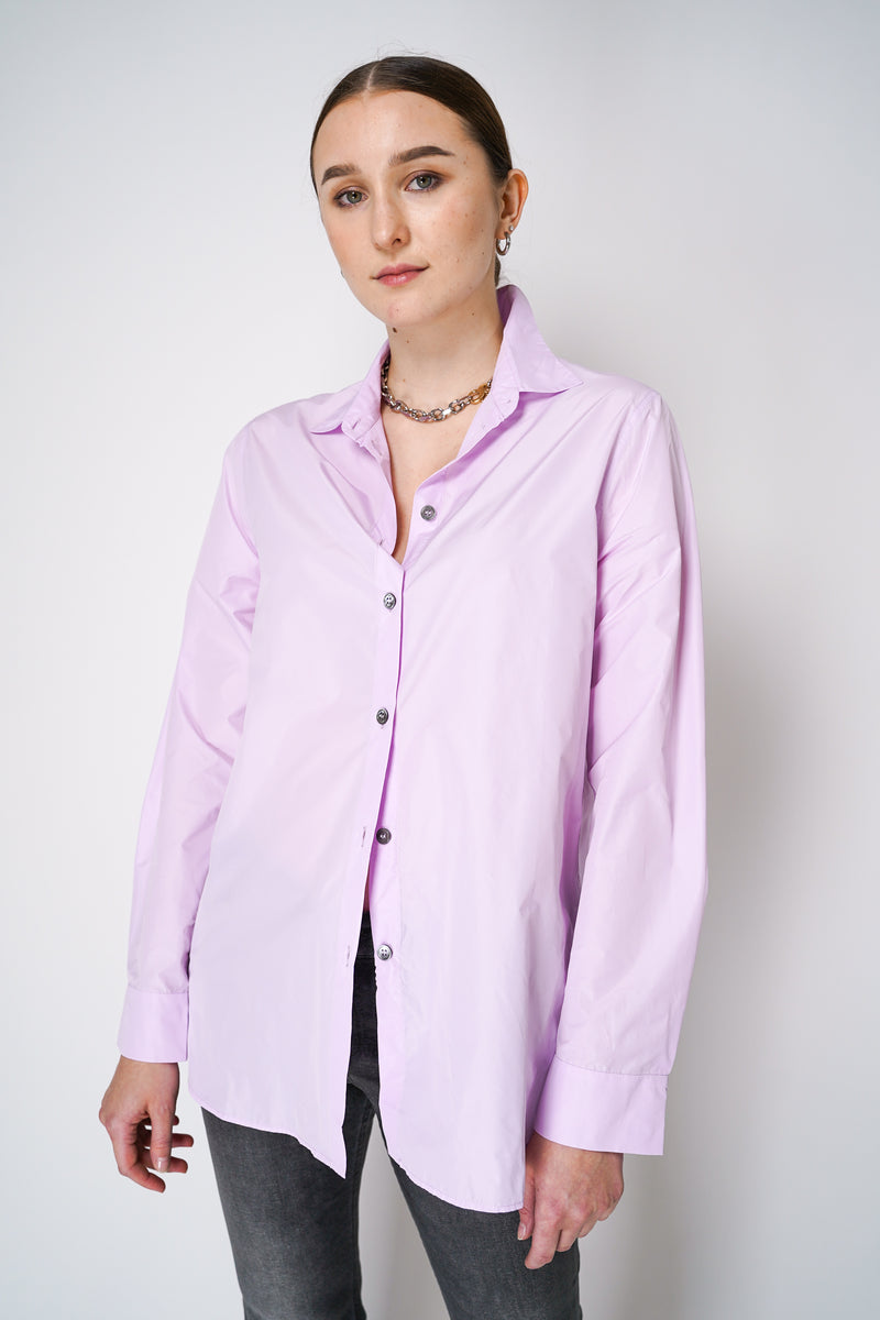 Peter O. Mahler Taffeta Button-Up Shirt in Lilac Vancouver. Shop Online or in Store.