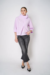 Peter O. Mahler Taffeta High Neck Top in Lilac Vancouver. Shop Online or in Store.