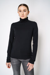 Peter O. Mahler Turtleneck Viscose Jersey Pullover in Black Vancouver. Shop Online or in Store.