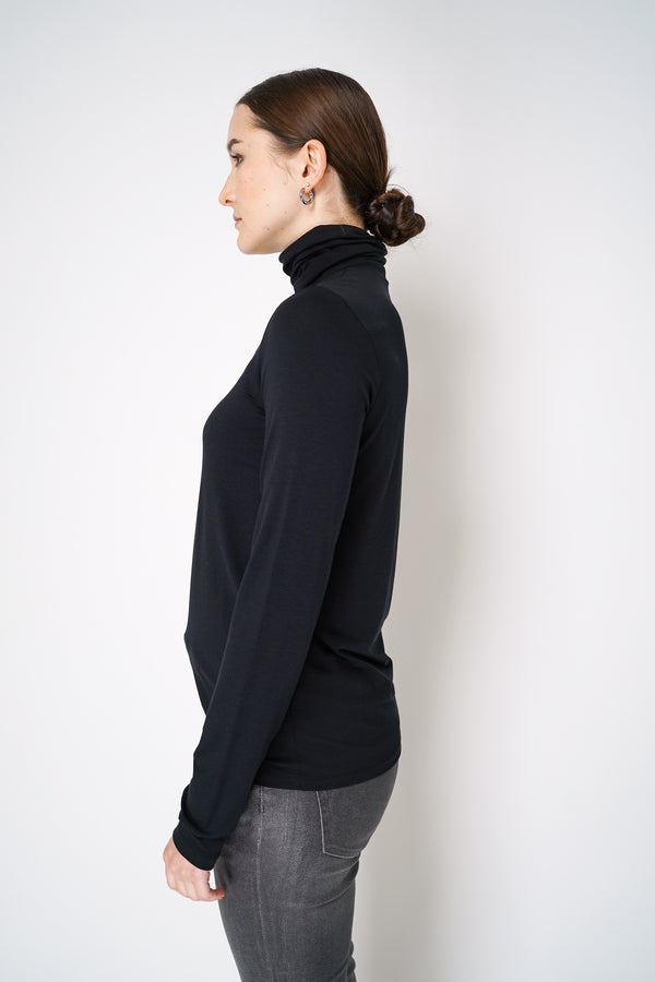 Peter O. Mahler Turtleneck Viscose Jersey Pullover in Black Vancouver. Shop Online or in Store. 