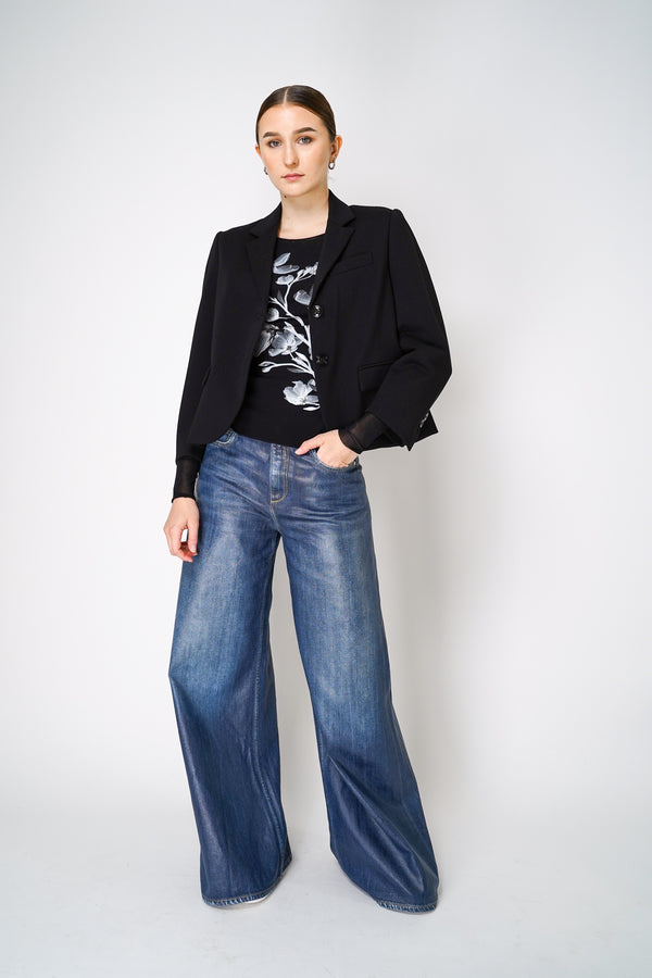 Dorothee Schumacher Cropped Blazer in Punto Milano in Black