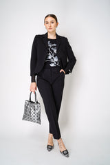 Dorothee Schumacher Cropped Blazer in Punto Milano in Black Vancouver. Shop Online or in Store.