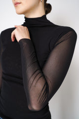 D. Exterior Stretch Tulle Turtleneck in Black Vancouver. Shop Online or in Store.